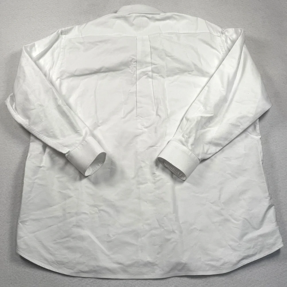 Gitman Bros Button Down Shirt Mens 18 35 White Oxford Cloth Made in USA Vintage